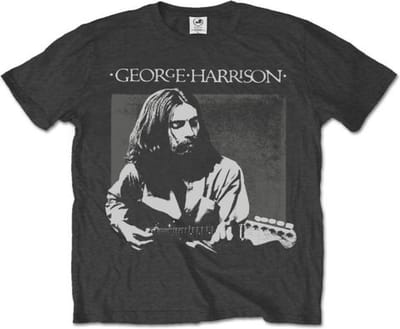 George Harrison - Live Portrait Heren T-shirt - S - Grijs