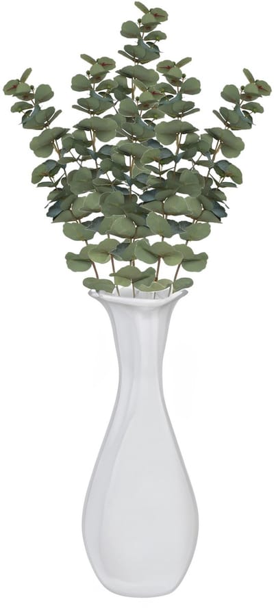 Chaks Kunsttak Eucalyptus - 6x - 69 cm - kunst zijdebloemen - kunstplant - met knoppen