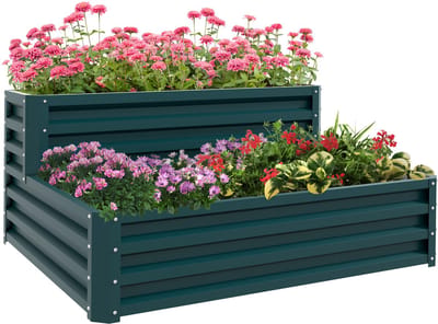 Outsunny-Tuinbed-Gegalvaniseerd staal-120x101x58cm-Groente