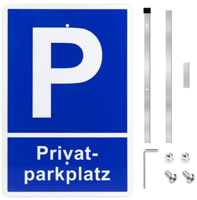 Privéparkeerplaats Bord - Aluminium Parkeerverbod Signaal met Paalhouder - 20 x 30 cm
