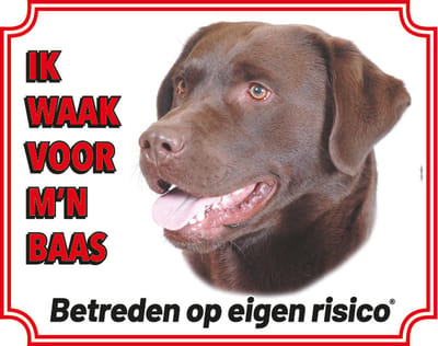 Waakbord 09 Labrador Bruin 20x25cm