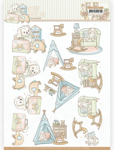 Baby Rocking Horse - Newborn 3D Cutting Sheet by Yvonne Creations 1 stuk
