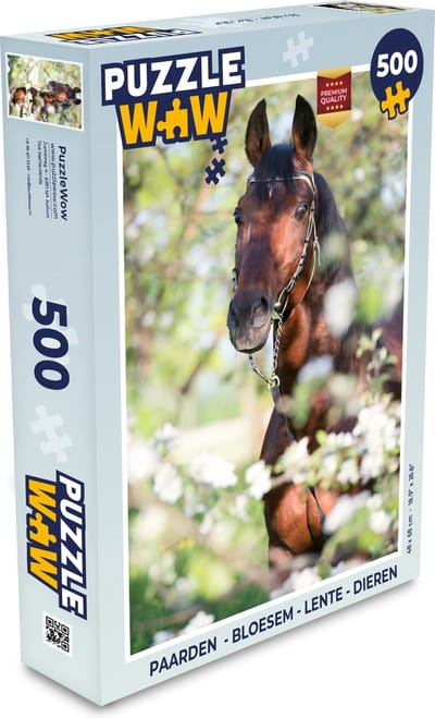 Puzzel Paarden - Bloesem - Lente - Dieren - Legpuzzel - Puzzel 500 stukjes