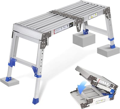 Werkplatform voor trap - Verstelbare ladder - Veilig klussen - Antislip structuur - 362 kg draagkracht - Aluminium