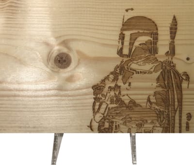 CharredArt - Houten Bord Boba Fett | Hout kunst - Star Wars - Huis decoratie woonkamer - Wanddecoratie accessoires - Kamer interieur decoraties