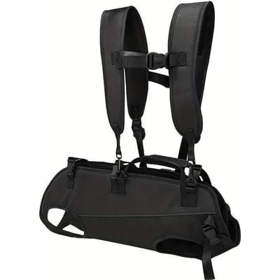 Sac à dos réglable pour animaux de compagnie pour chiens Sangles d'épaule sécurisées et confortables, Design respirant, Idéal pour les promenades en moto et les aventures en plein air S noir