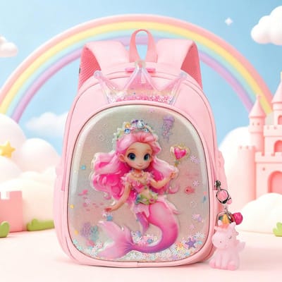 Cartoon Prinses Zeemeermin Rugzak voor Meisjes 3-6 Jaar Lichtgewicht Peuter Kleuterschool Schooltas Reis Schattige Eenhoorn Rugzakken