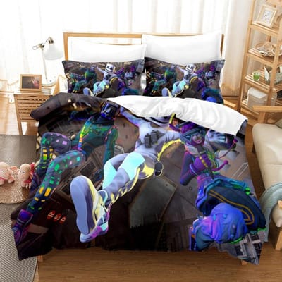 Fortnite Beddengoed Pak Dekbedovertrek 3D Geprint Slaapkamer Bedhoes Beddengoed 2/3 stuks Anime Cartoon Kamerdecoratie Kinderen Kerstcadeau AU Double(180*210cm)3pcs