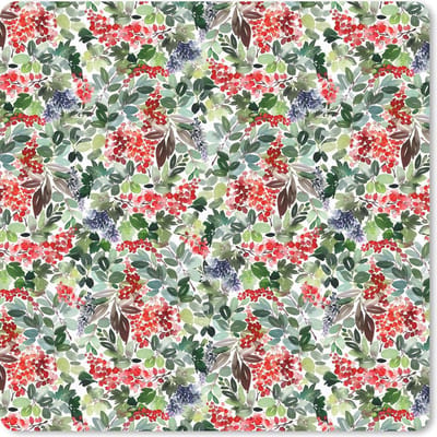 Muismat 20x20 cm - Mousepad Waterverf - Kerst - Maretak - Muismatten - Kerst - Cadeau - Kerstcadeau voor mannen en voor vrouwen