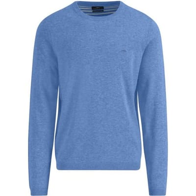 Fynch-Hatton Trui Uni Color O-Neck Air Cotton CmiA Crystal Blue / male
