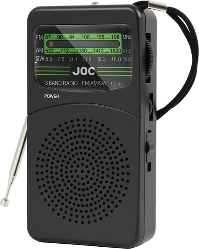 Draagbare Radio - Zwart - Mini formaat - AM/FM met Telescopische Antenne - Voor Outdoor en Noodsituaties