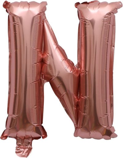Folieballon / Letterballon Rose Goud  - Letter N - 41cm