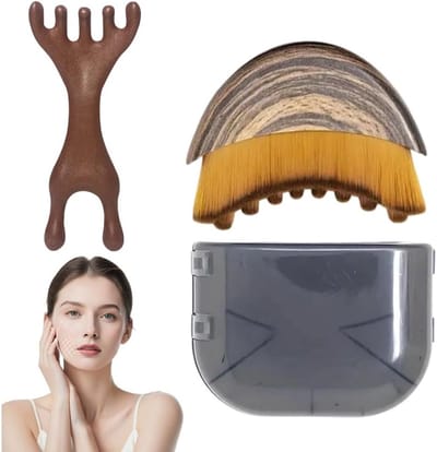Set van 2 Lymfedrainage Gezichtsborstels voor Gezichtsmassage, Vermoeidheidsverlichting en Kaakcontouren met Opbergdoos