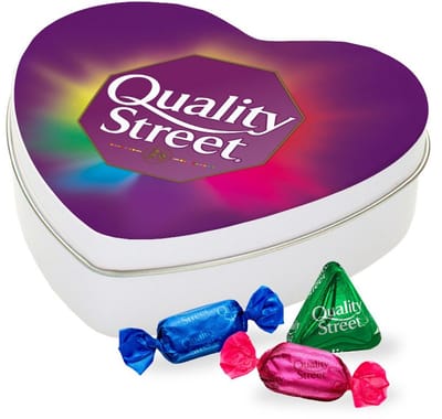 Nestlé Quality Street 160g - 11 smaken - Geschenkdoos hartje met bonbons en toffees - Chocolade cadeau - Chocolade mix in tinbox
