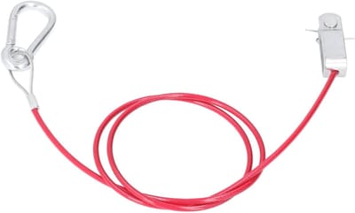 Dailygoods- Veiligheidsbreukkabel Zwaar - Anti-drop Kabel - Roestvrij Staal - Karabijnhaak/Ring - 1 Meter - Duurzaam en Krasbestendig - Trailer Kabel