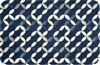WC mat 60x40 cm - Antislip - Abstract - Patroon - Blauw - Toiletmat - Vloermat - Douchemat - Toilet tapijt - Toiletmatten
