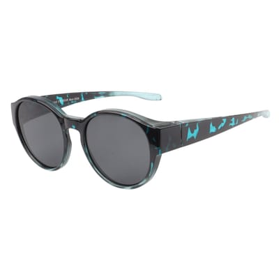 Overzet zonnebril dames - Overzetzonnebrillen - Klein montuur - Polarized - Blauw panter - Inclusief beschermhoesje
