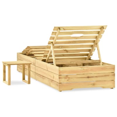 vidaXL - Ligbed - met - tafel - groen - geïmpregneerd - grenenhout