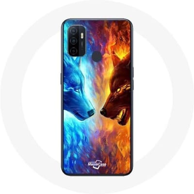 Oppo A53 Ice and Fire Wolf-hoesje
