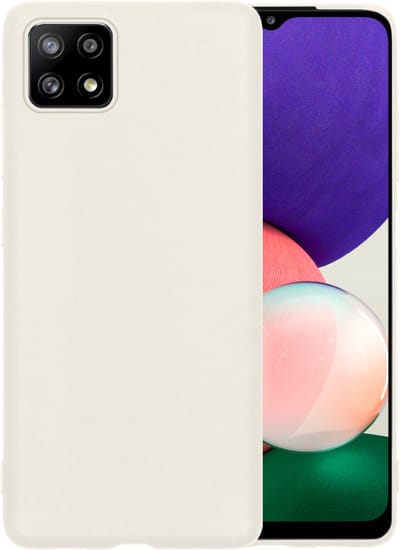Hoesje - Geschikt voor Samsung Galaxy A22 4G - Sterk & Shockproof - Siliconen Case - Hoes Cover - Telefoonhoes - Wit