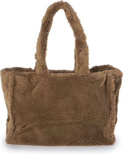 Yucka - Teddy shopper tas - Tote bag - Schoudertas - Draagtas - Handtassen dames - Met druksluiting - Bruin