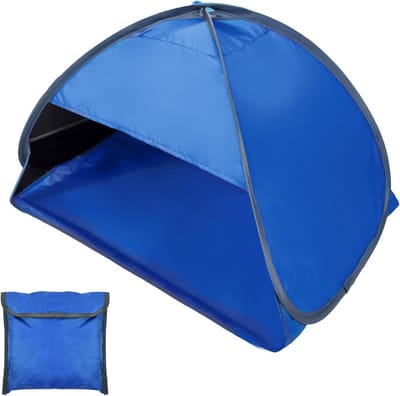 Mini-tentje - Mini Pop-up Strandtent voor Hoofd - Verstelbare Hoofdtent met Telefoonzak - Draagbare Zonnescherm Zonwerende Hoofdbescherming - Blauw