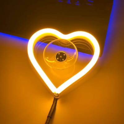 Sfeerverlichting voor het auto-interieur - Neon LED-raamverlichting in de vorm van een hartje voor Valentijnsdag - LED-sfeerverlichting - Unieke auto-interieuraccessoires om je persoonlijkheid te uiten (roze)