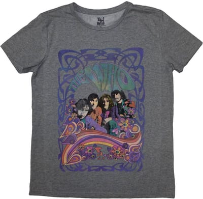 The Who - Psych Floral Dames T-shirt - S - Grijs