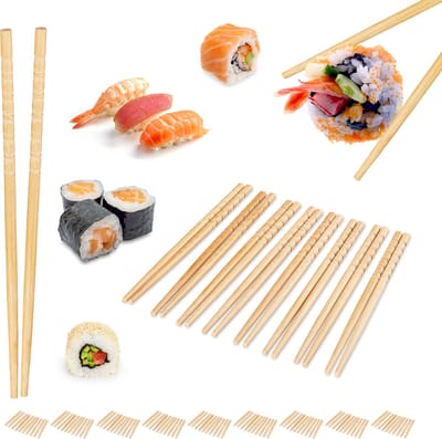 100 paar bamboe eetstokjes - chopsticks - herbruikbaar - 24 cm lang
