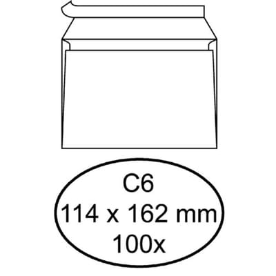 Envelop Quantore bank C6 114x162mm zelfklevend wit 100 stuks