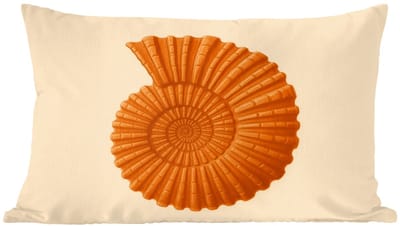 Sierkussens - Kussentjes Woonkamer - 60x40 cm - Schelp - Oranje - Ribbels