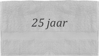 Handdoek - 25 jaar - 100x50cm - Wit