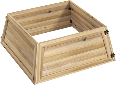 HOMCOM Kerstboomkraag Grenenhout 65L x 65B x 27H cm Natuurhout