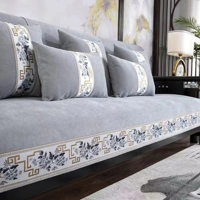 Nieuwe Chinese Stijl Chenille Bankhoezen Alle seizoenen Woonkamer Massief Hout Bankkussen Antislip Bankovertrek Bankhanddoek Woondecoratie 70x70cm 1pcs