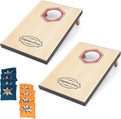 Werpspel Set - Buiten Spel - Familie Spelletjes - Inclusief 8 Zandzakken - 4 Bord Set - Wit