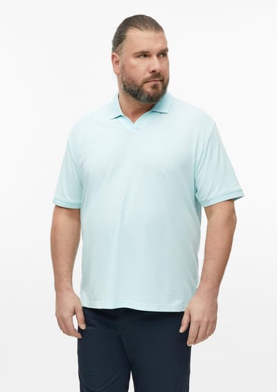 Polo met gestructureerd jacquard en ribgebreide randen s.Oliver