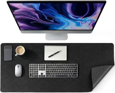Felt Desk Mat 90 x 40 cm - Niet-slip Bureau Bescherming, Perfect voor Thuis en Kantoor, Donkergrijs