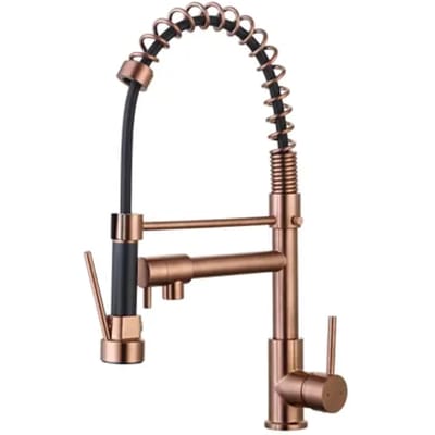 Essebagno Keukenkraan Big Pro Met Uittrekbare Handdouche Koper