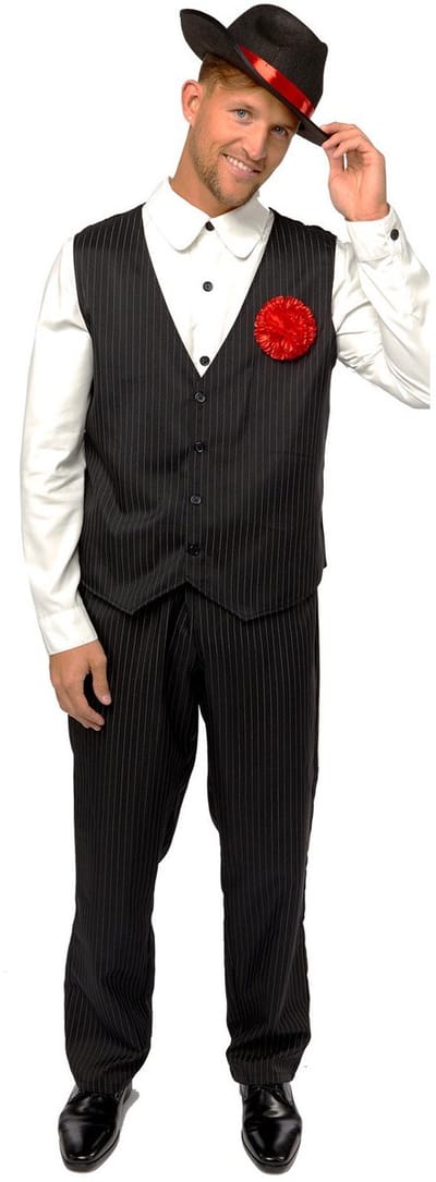 Amscan Verkleedkostuum Gangster Heren Polyester Zwart 3-delig Maat Xl