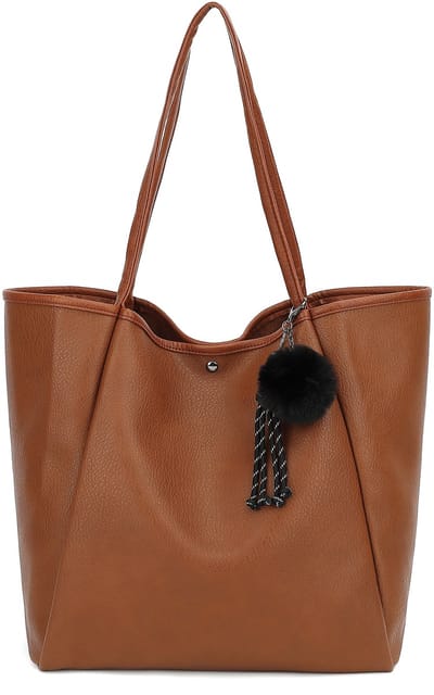 TAN.TOMI Dames Handtassen – Dames Tas Shopper – Grote Shopper Schoudertas – Lichtgewicht & Ruim - Bruin