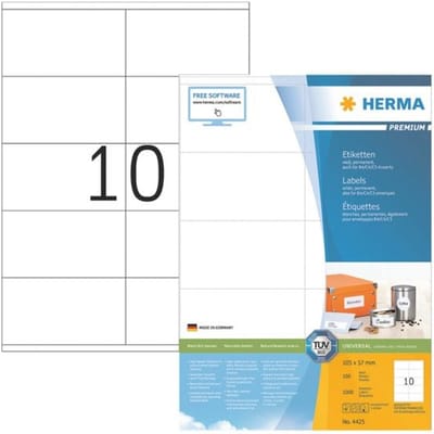 Herma premium-etiketten nr. 4425 op A4-bladen, 1000 etiketten, 100 vellen