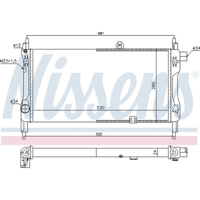 Radiator, motorkoeling NISSENS 632381