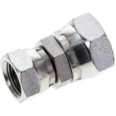 Rechte Verloopnippel G3/8 '' X G1/2 '' Binnendraad Hoge Druk Staal  60° Conus  300bar Hydrauliek