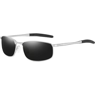 Stijlvolle Gepolariseerde Zonnebril van Metaal Vintage Stijl Kleurveranderende Zonnebril Winddichte Zonnebril voor Rijden en Fietsen Heren Goggles As shown black