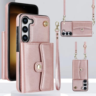 Polsband Crossbody Telefoonhoesje voor Samsung Galaxy S24 FE S25 Ultra S23 S22 S21 Plus A16 A15 A35 A55 A14 A54 A53 Portemonnee Kaarthouder Galaxy S23 FE