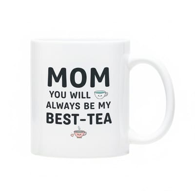 330ml Witte Keramische Mok – Mom, You Will Always Be My Best-Tea | Schattig Moederdag Cadeau voor Thee-liefhebbende Moeders