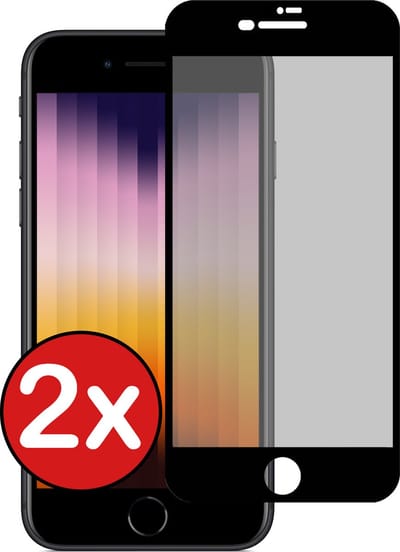 Screenprotector - 2 Stuks - Geschikt voor Apple iPhone SE (2022) - Privacy Filter - Beschermglas - Gehard Glas - Tempered Glass - Screen Protector