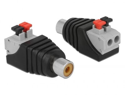 Delock Adapter RCA female > Terminal Block with push button 2 pin