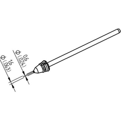 Ersa 0742ED0616H/SB Desoldeerpunt Conisch Grootte soldeerpunt 1.6 mm Lengte soldeerpunt: 79.25 mm Inhoud: 1 stuk(s)