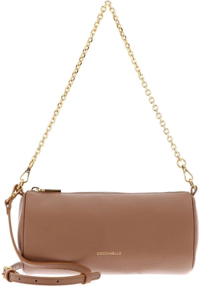 COCCINELLE Leren Schoudertas Avondtas Aura Mini Bag Skin Lichtbruin